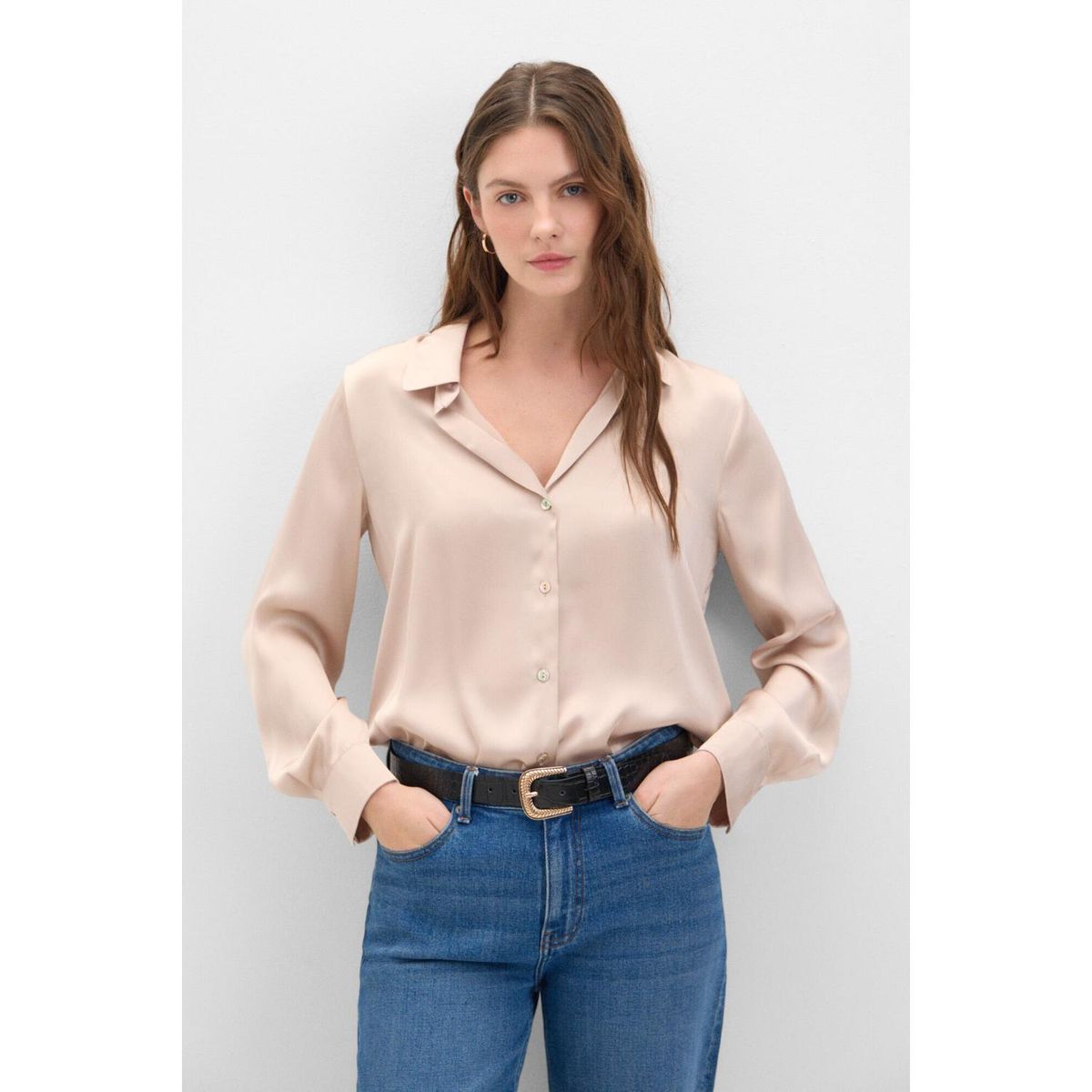 CORTEFIEL - Blusa Manga Larga Casual Mujer Cortefiel