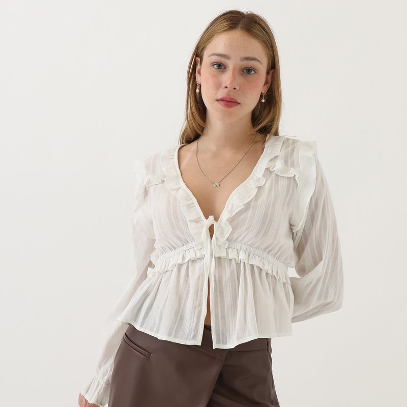 SYBILLA - Blusa Manga Larga Casual Mujer Sybilla