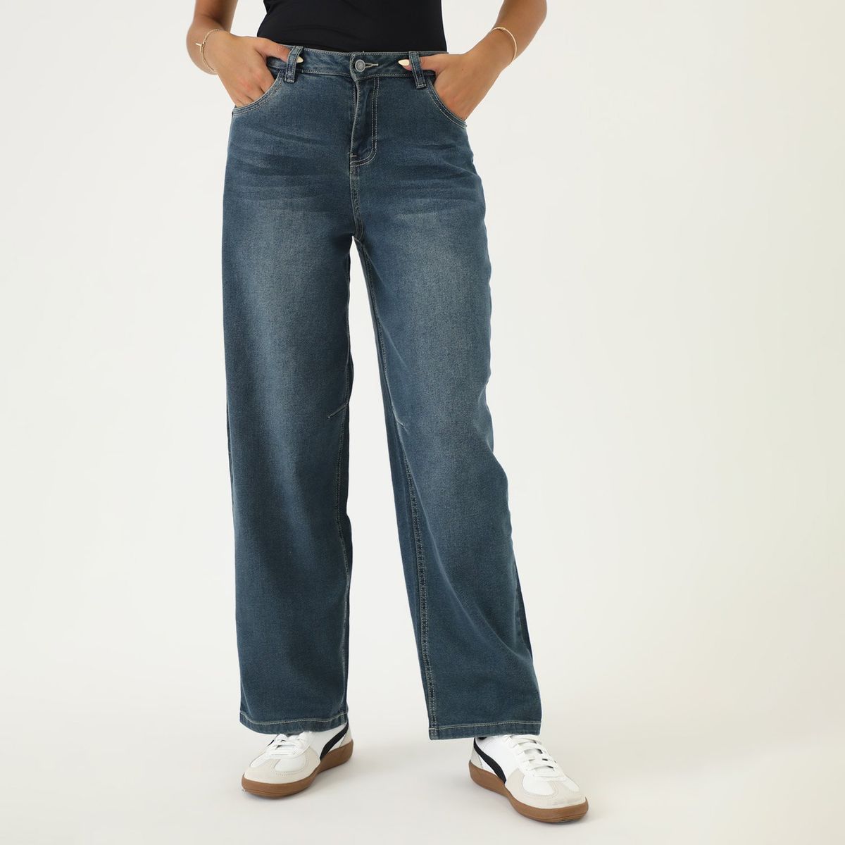 KANSAS - Jean Baggy Tiro Alto Mujer Kansas