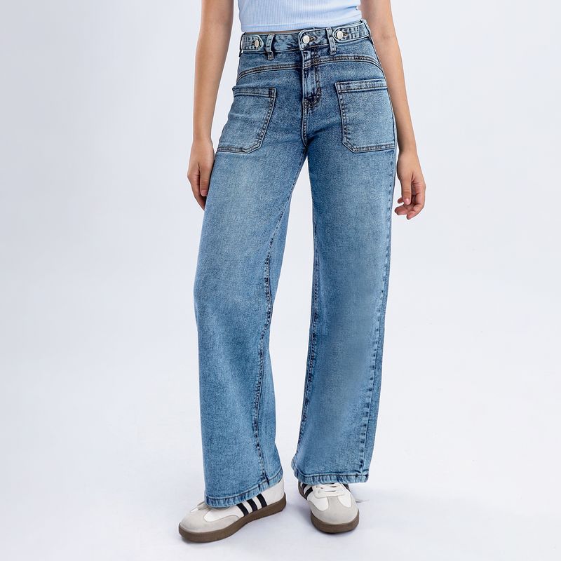 KANSAS - Jean Wide Algodón Mujer Kansas