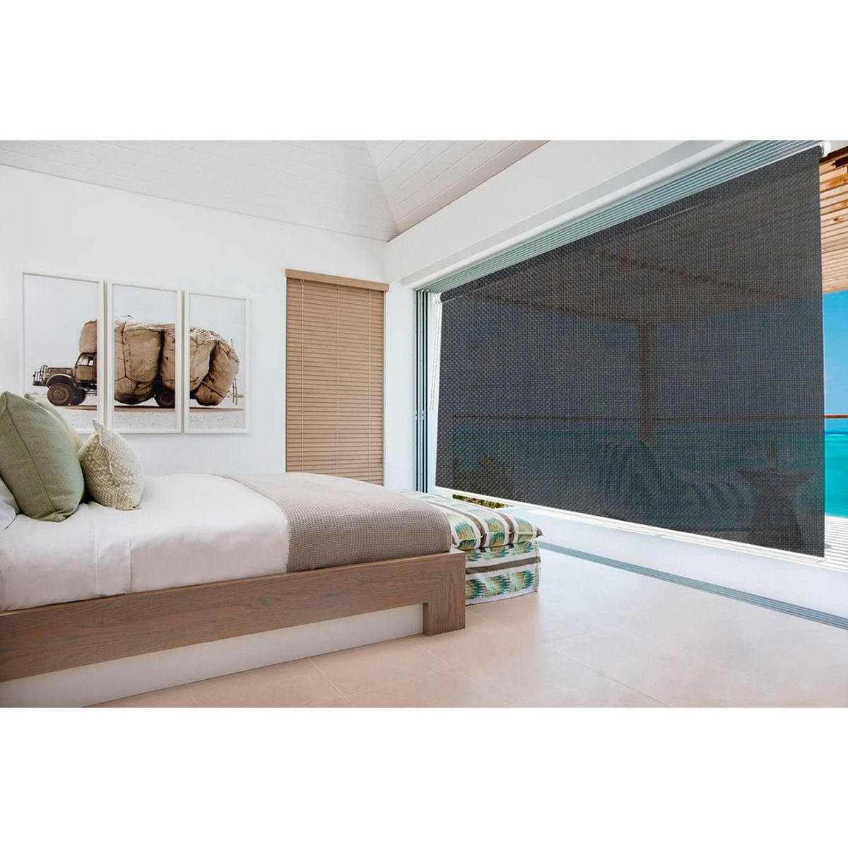 DECOR HOUSE INTEGRALES SAC - Cortina Roller Classic Screen 5% Negro 100cm Ancho x 180cm Alto