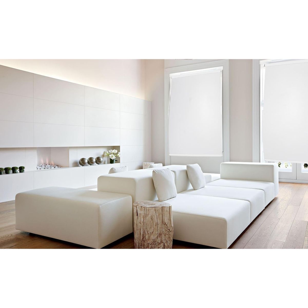 DECOR HOUSE INTEGRALES SAC - Cortina Roller Blackout Básico Blanco 130cm Ancho x 180cm Alto