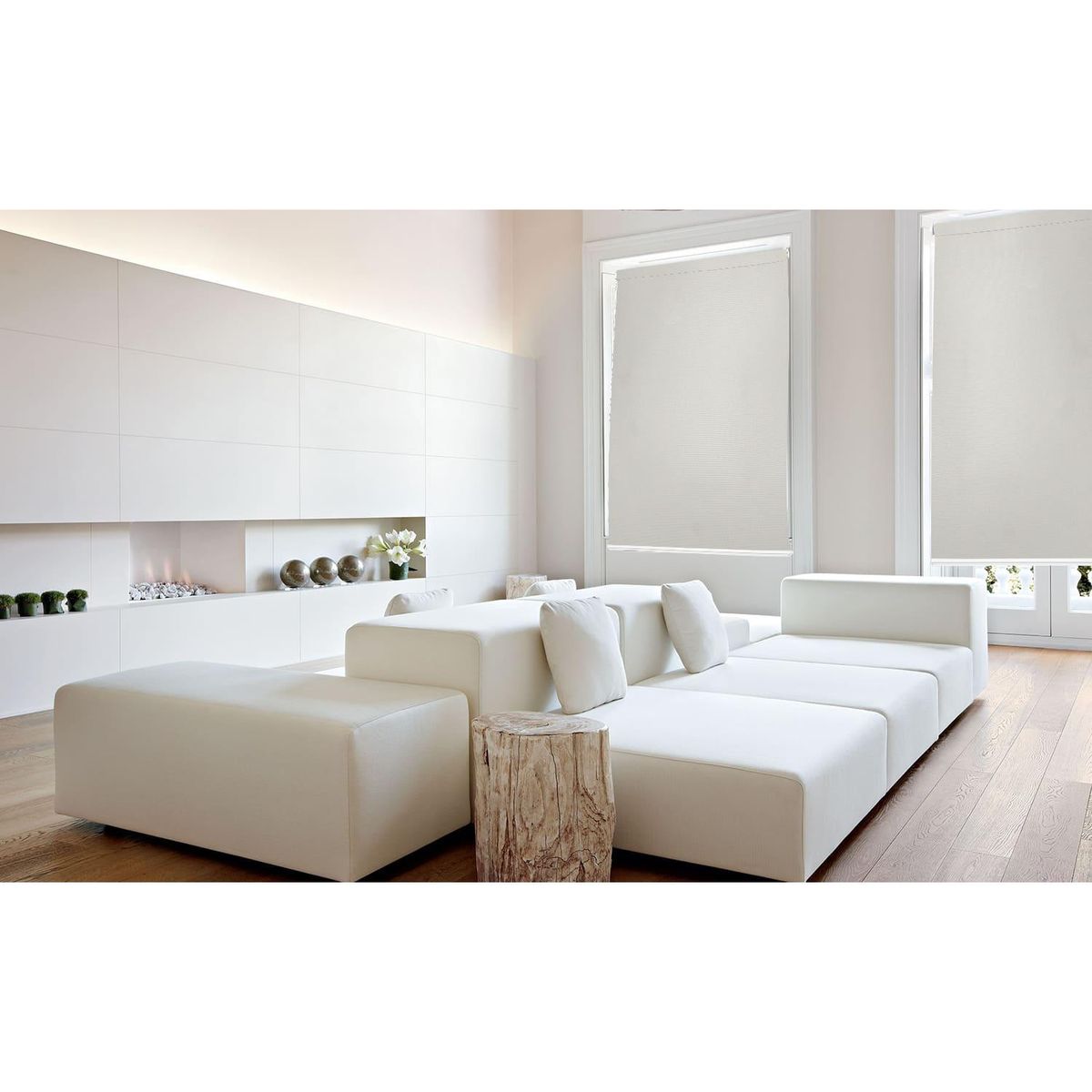 DECOR HOUSE INTEGRALES SAC - Cortina Roller Blackout Básico Crema 100cm Ancho x 120cm Alto