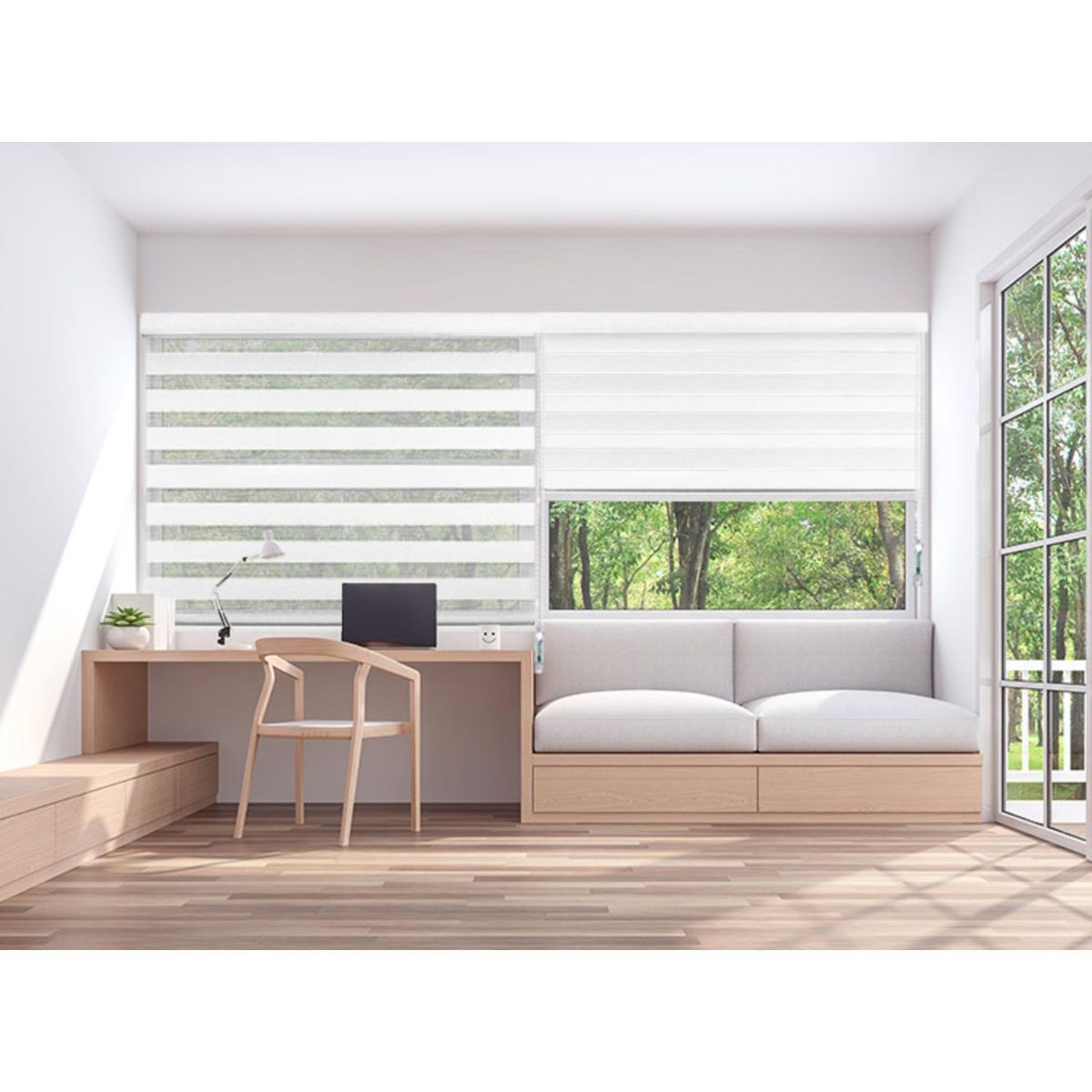 DECOR HOUSE INTEGRALES SAC - Cortina Roller Duo Premium Screen Blanco Ancho 190cm x Alto 220cm