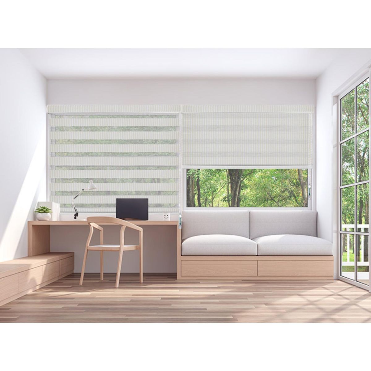 DECOR HOUSE INTEGRALES SAC - Cortina Roller Duo Premium Screen Beige Ancho 110cm x Alto 130cm