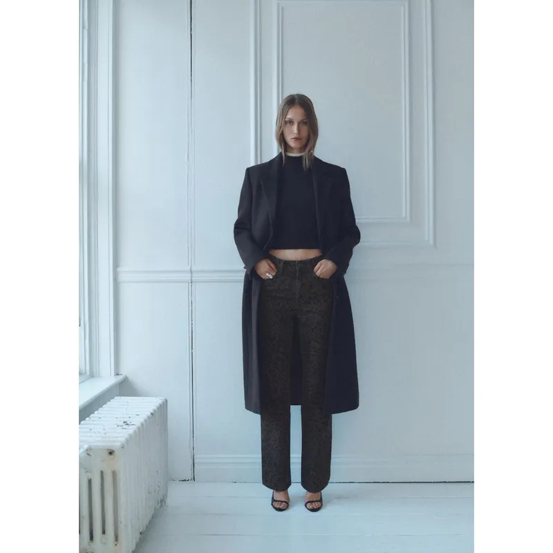 MANGO - Jean Straight Tiro Alto Mujer Mango