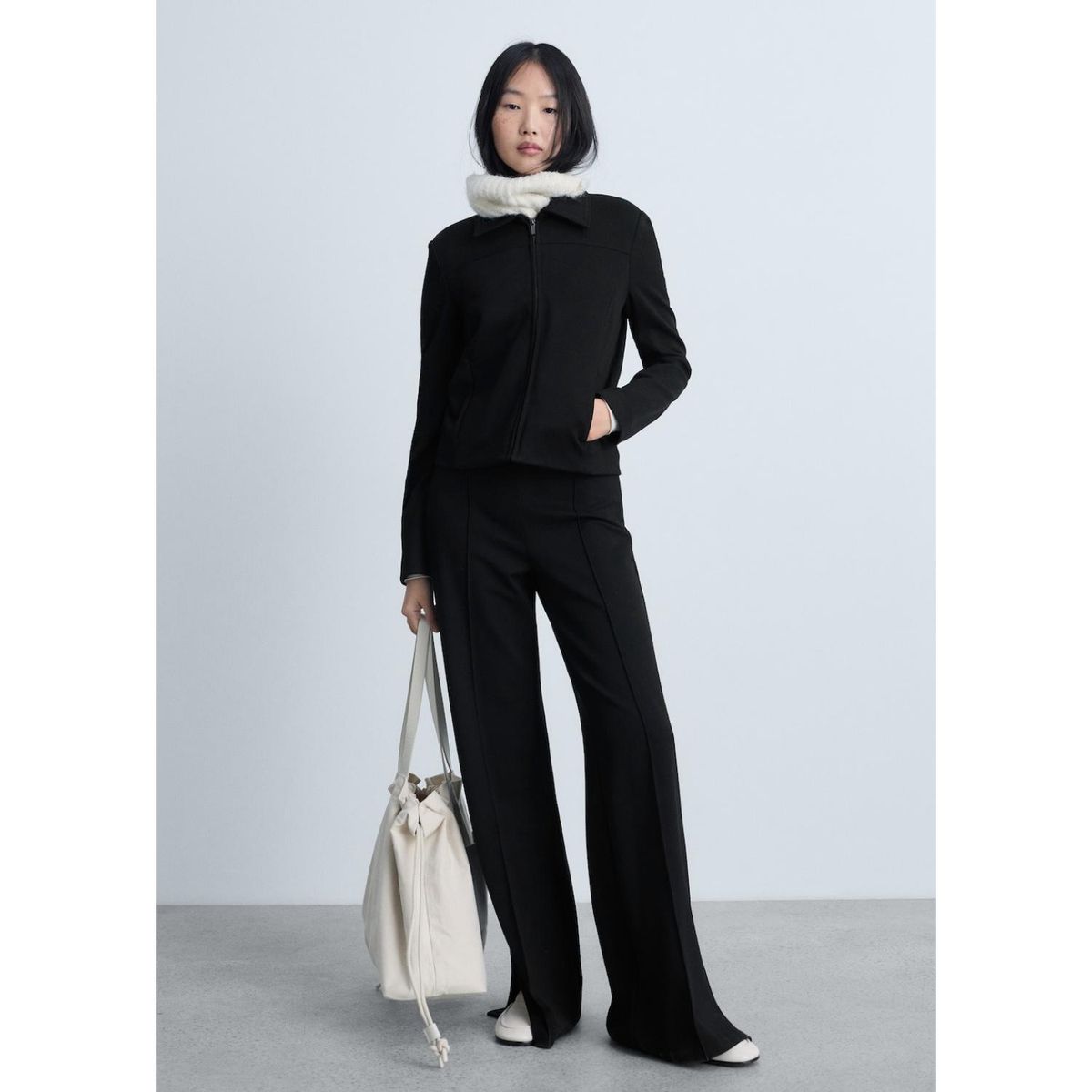 MANGO - Pantalón Wide Casual Mujer Mango