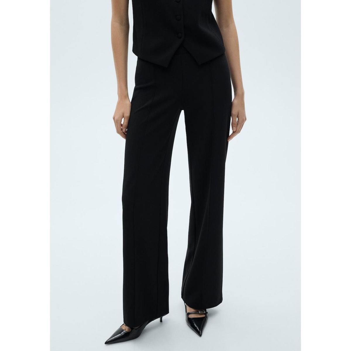 MANGO - Pantalón Recto Casual Mujer Mango