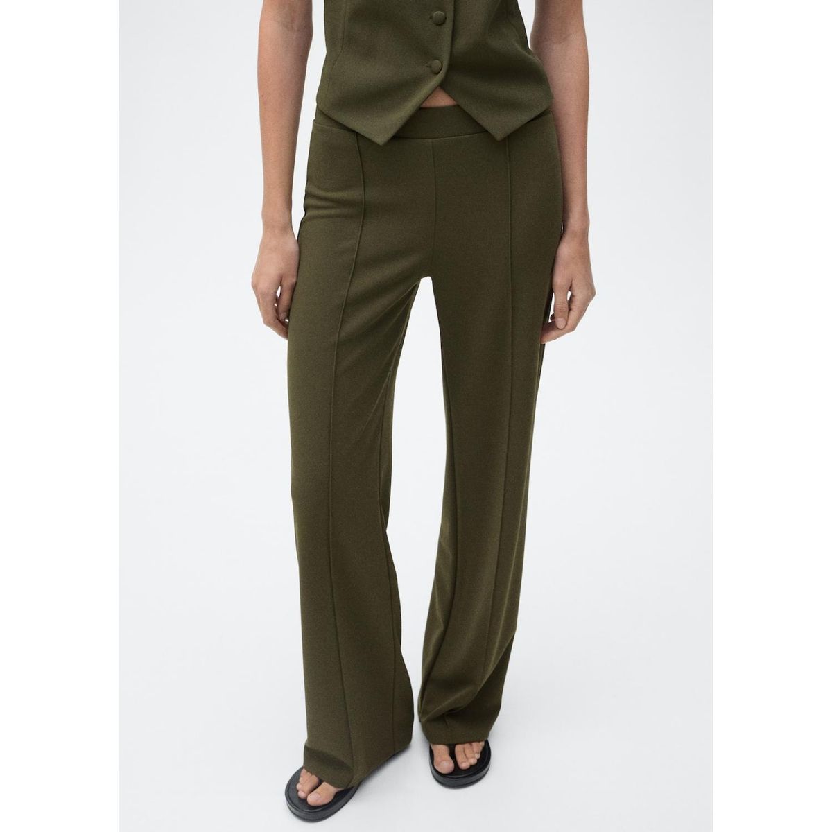 MANGO - Pantalón Recto Casual Mujer Mango