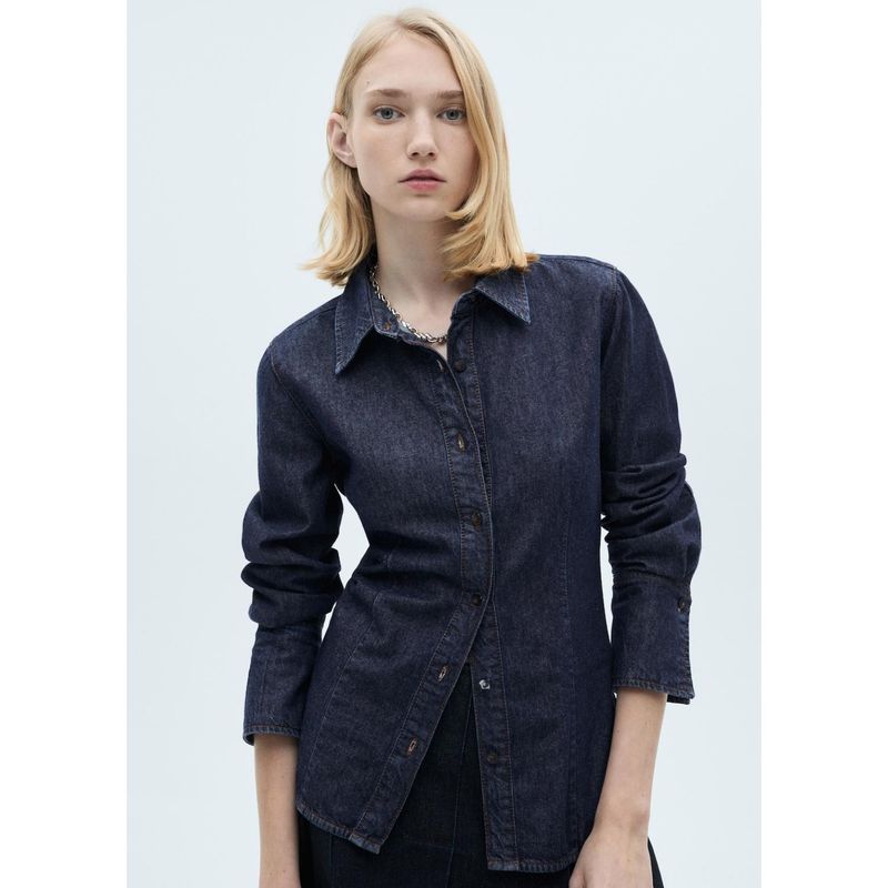 MANGO - Camisa Manga Larga 100% Algodón Mujer Mango