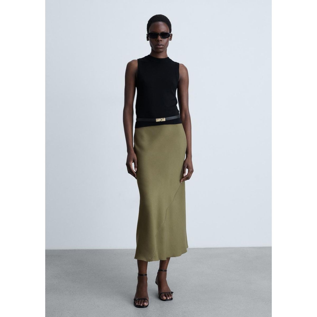 MANGO - Falda Larga Casual Mujer Mango