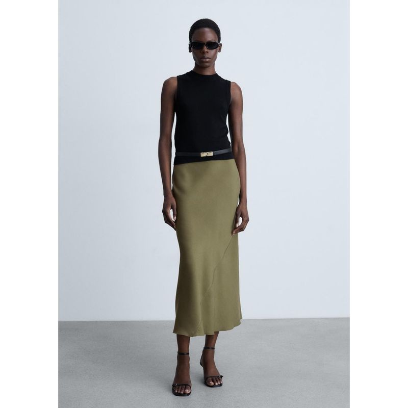 MANGO - Falda Larga Casual Mujer Mango