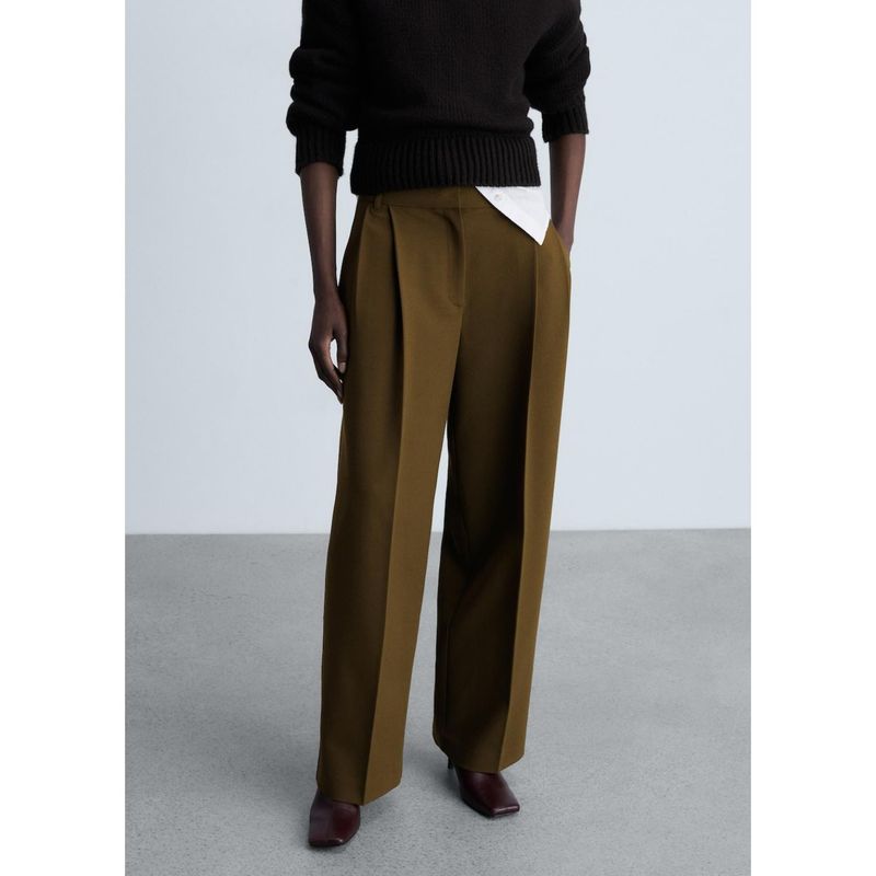 MANGO - Pantalón Recto Casual Mujer Mango