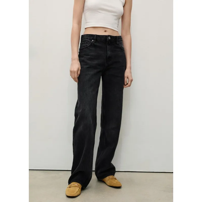 MANGO - Jean Straight Tiro Alto Mujer Mango