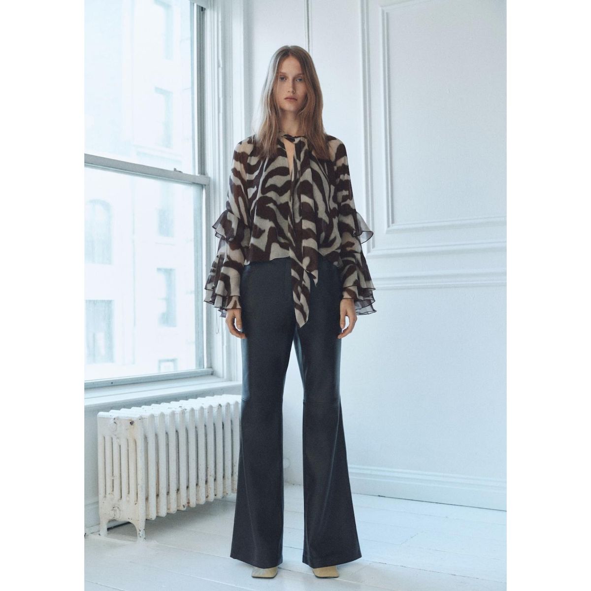 MANGO - Blusa Manga Larga Casual Mujer Mango