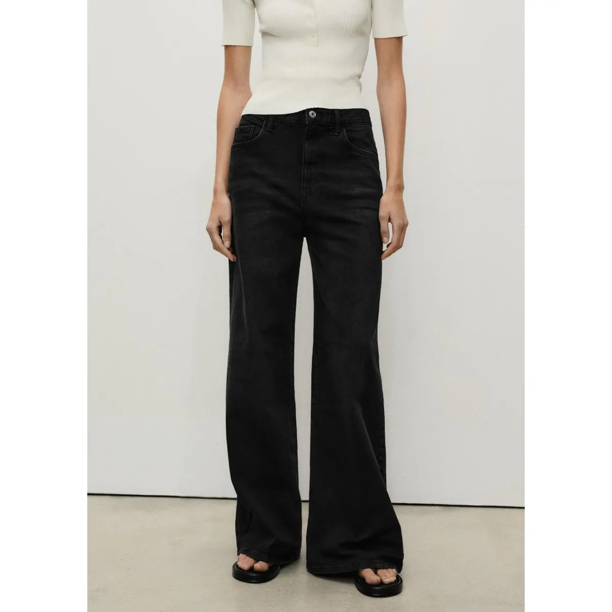 MANGO - Jean Wide Leg Tiro Alto Mujer Mango