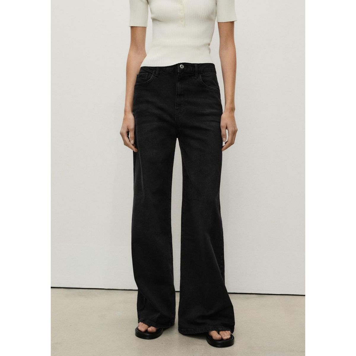 MANGO - Jean Wide Leg Tiro Alto Mujer Mango.