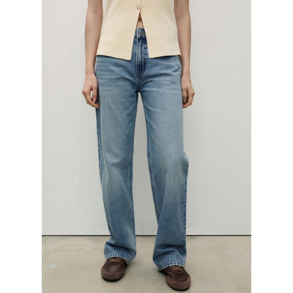 MANGO - Jean Straight Tiro Alto Mujer Mango
