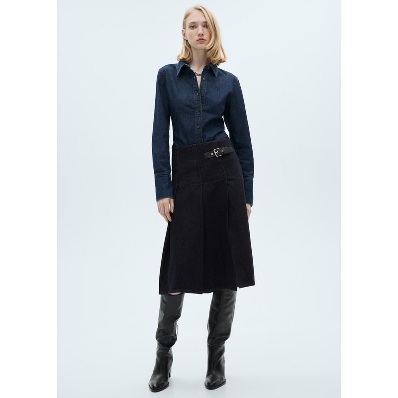 MANGO - Falda Larga 100% Algodón Mujer Mango