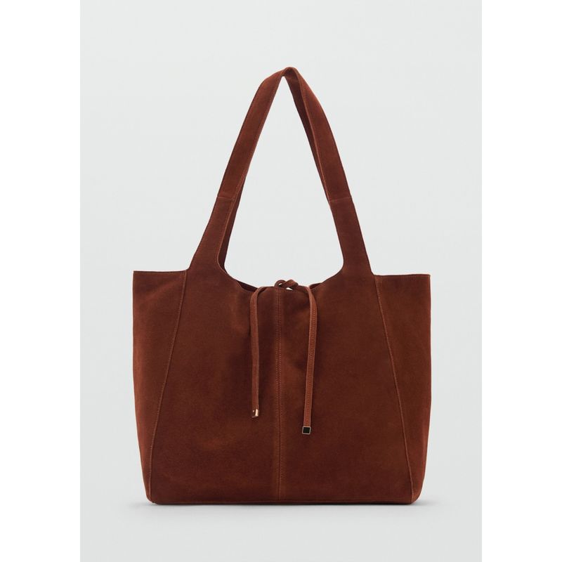 MANGO - Cartera Curry 100% Cuero Mujer Mango