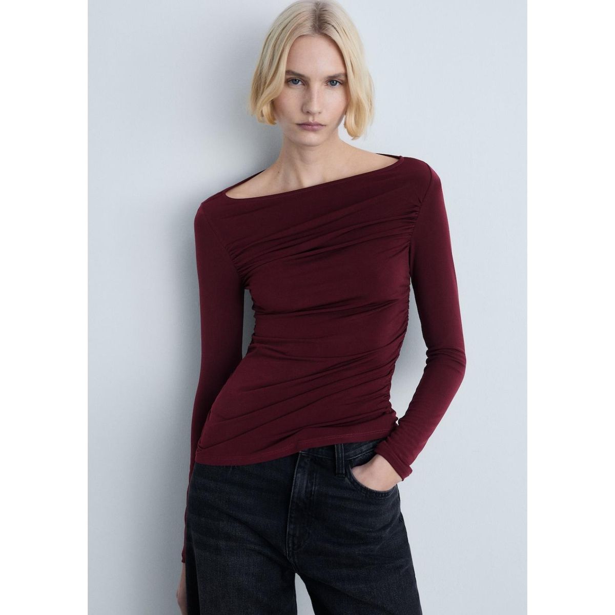 MANGO - Polo Manga Larga Casual Mujer Mango