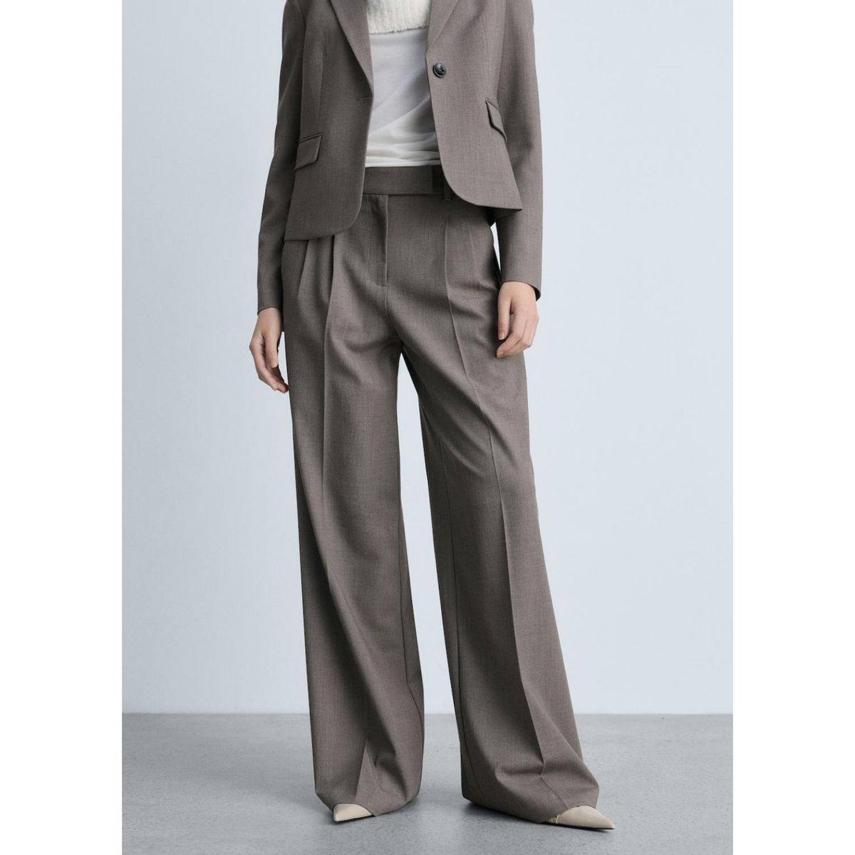 MANGO - Pantalón Wide Casual Mujer Mango