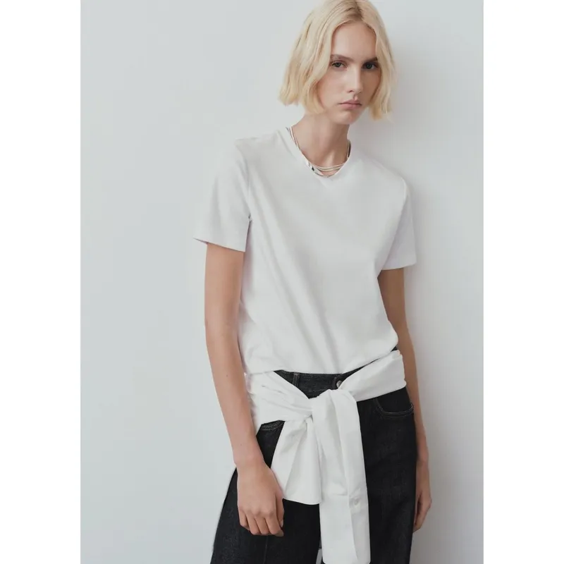 MANGO - Polo Manga Corta 100% Algodón Mujer Mango