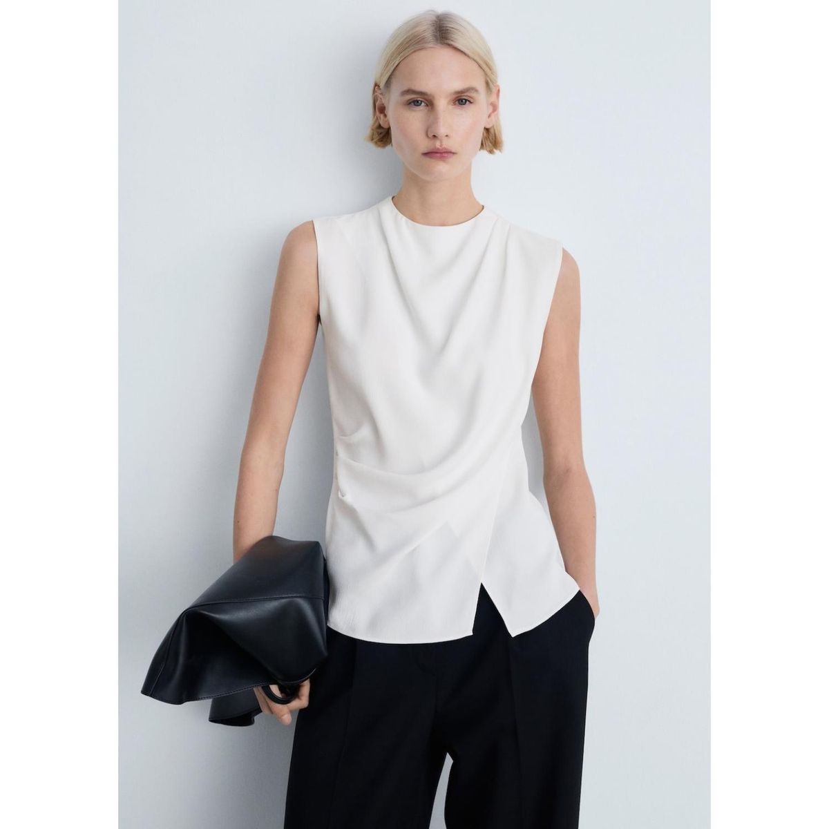 MANGO - Blusa Sin Mangas Casual Mujer Mango