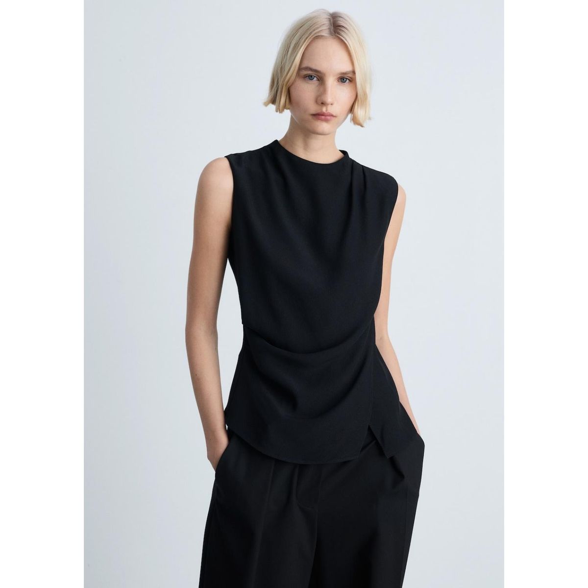 MANGO - Blusa Sin Mangas Casual Mujer Mango