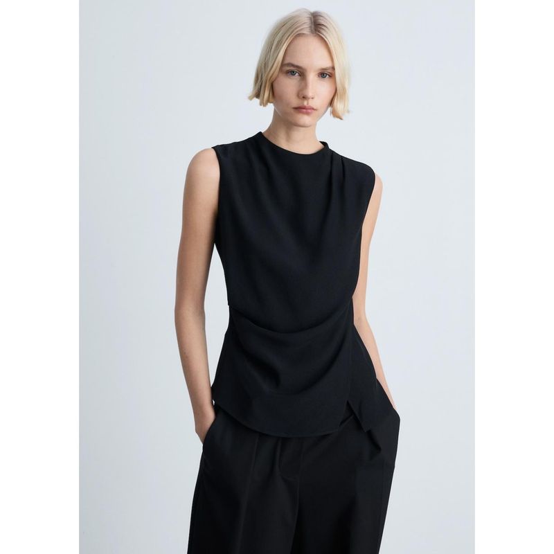 MANGO - Blusa Sin Mangas Casual Mujer Mango