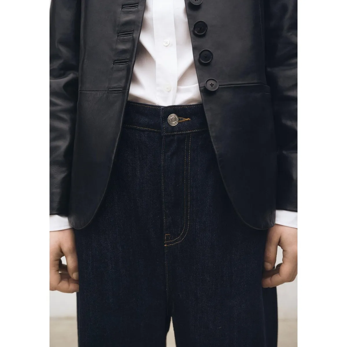 MANGO - Jean Wide 100% Algodón Mujer Mango