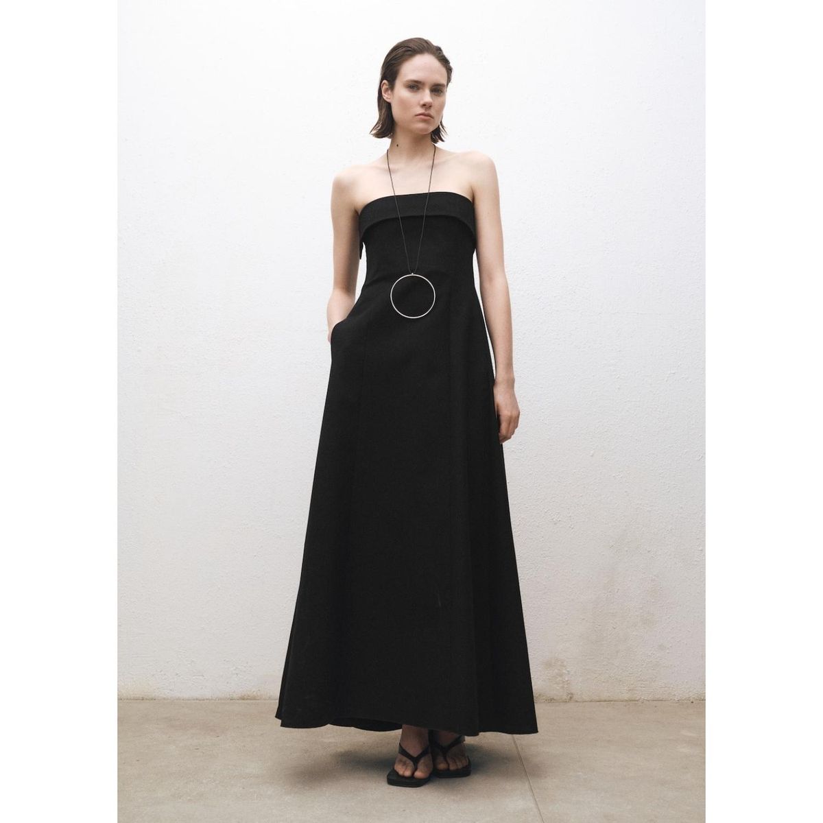 MANGO - Vestido Largo Algodón Mujer Mango