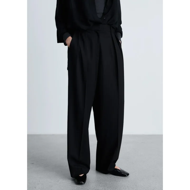 MANGO - Pantalón Wide Casual Mujer Mango