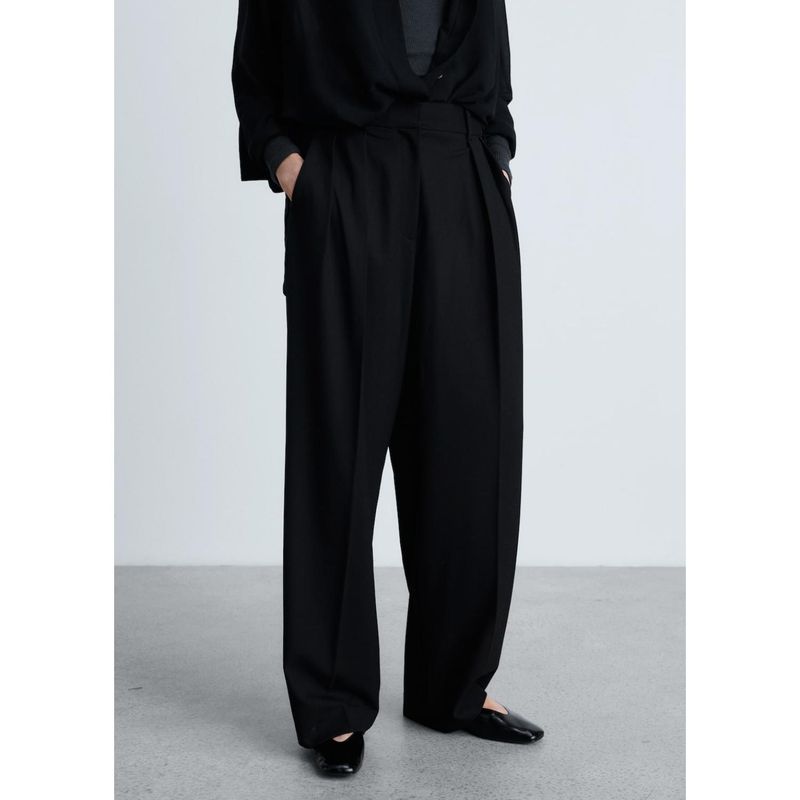 MANGO - Pantalón Wide Casual Mujer Mango