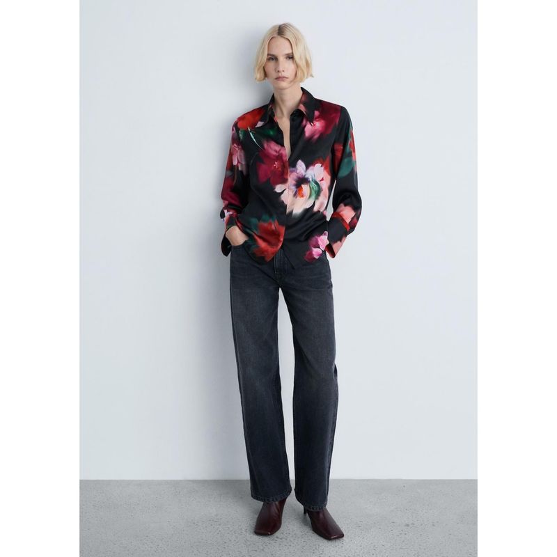 MANGO - Camisa Manga Larga Casual Mujer Mango