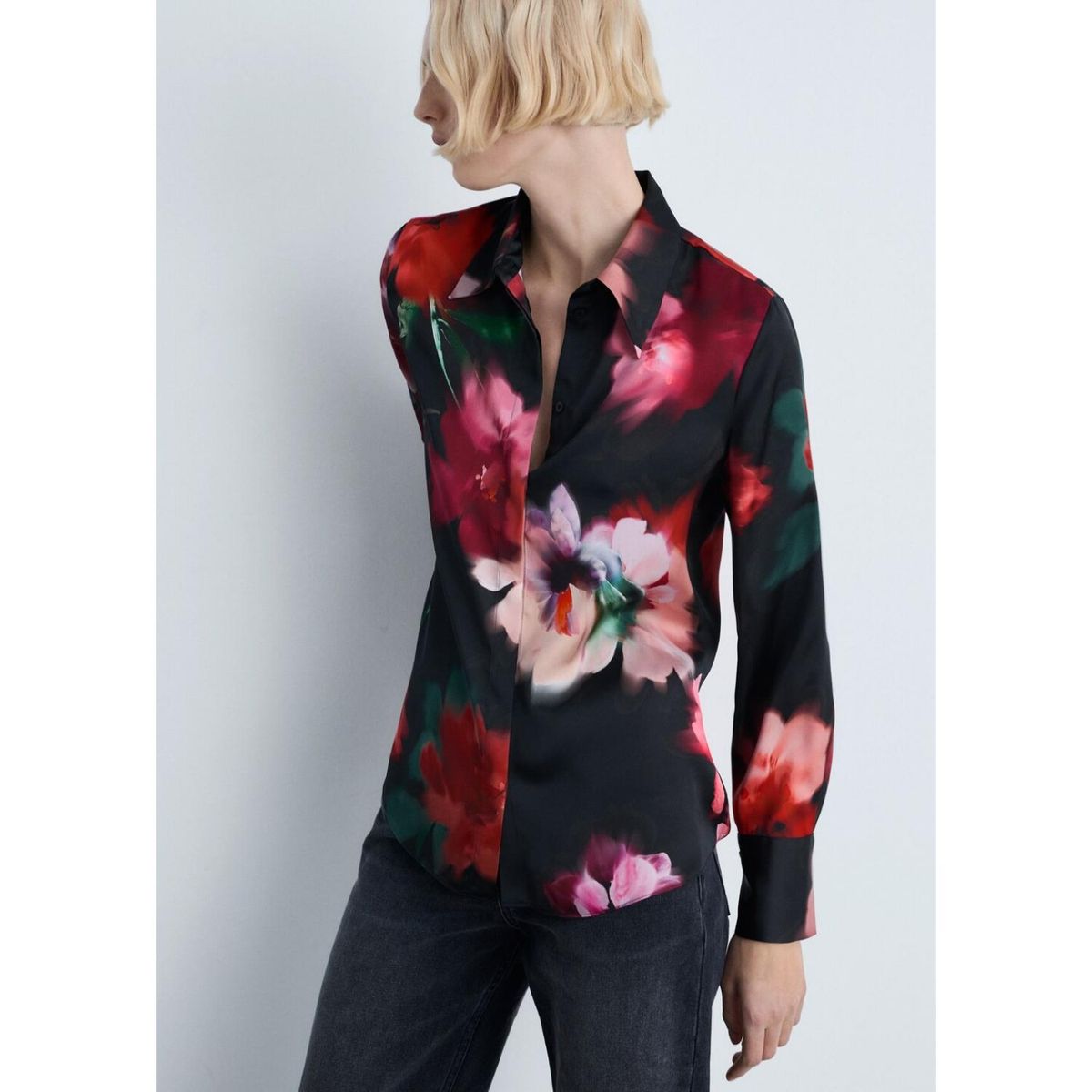 MANGO - Camisa Manga Larga Casual Mujer Mango