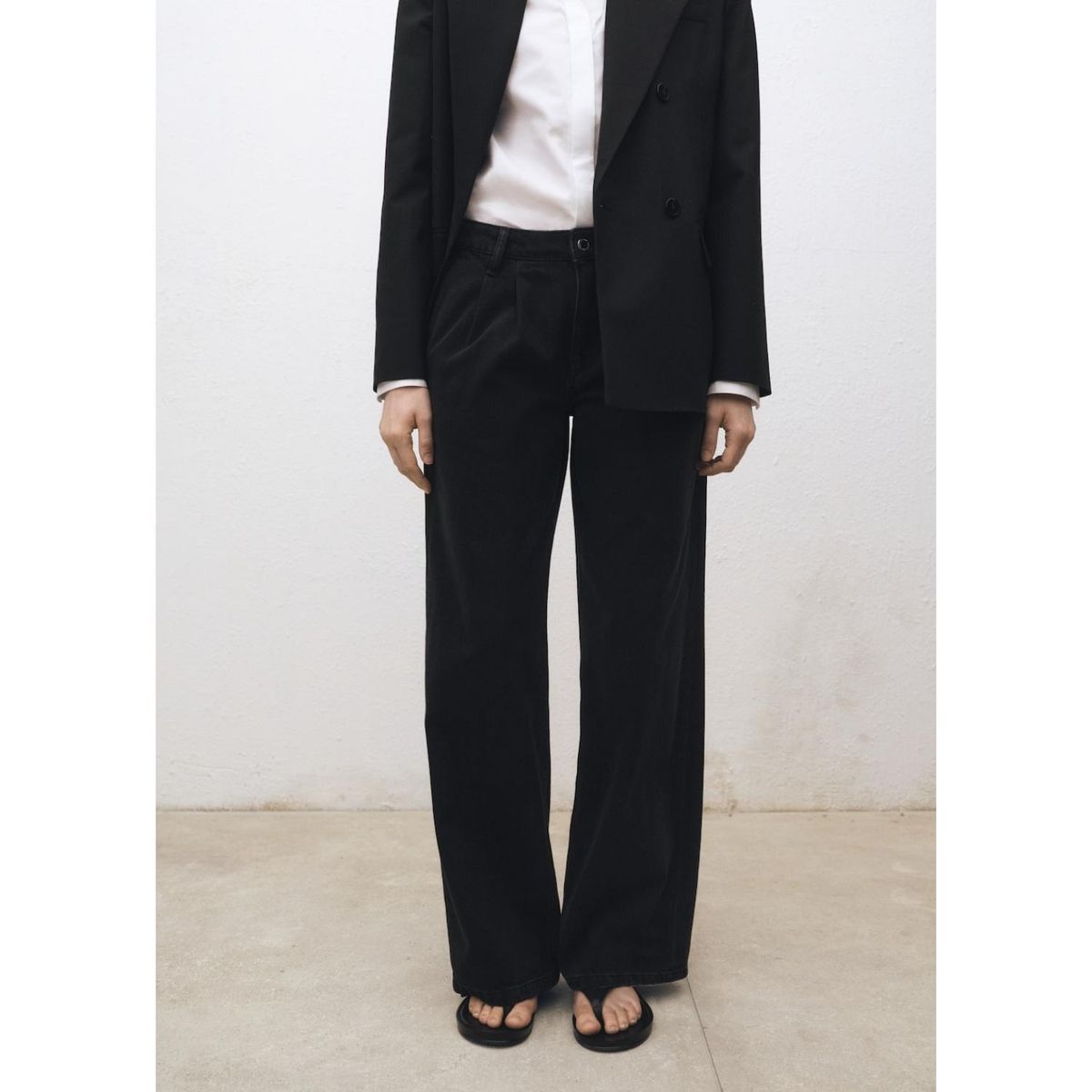 MANGO - Jean Wide Leg Tiro Alto Mujer Mango.