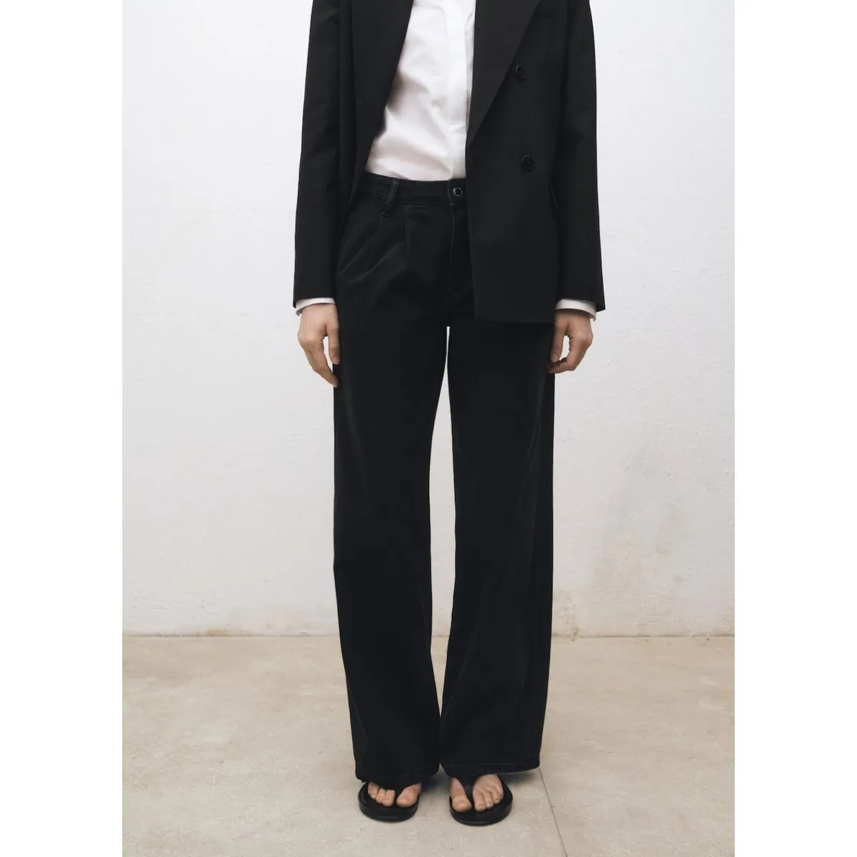 MANGO - Jean Wide Leg Tiro Alto Mujer Mango