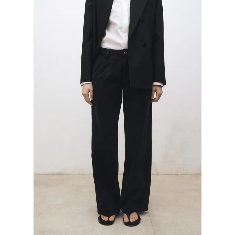 MANGO - Jean Wide Leg Tiro Alto Mujer Mango