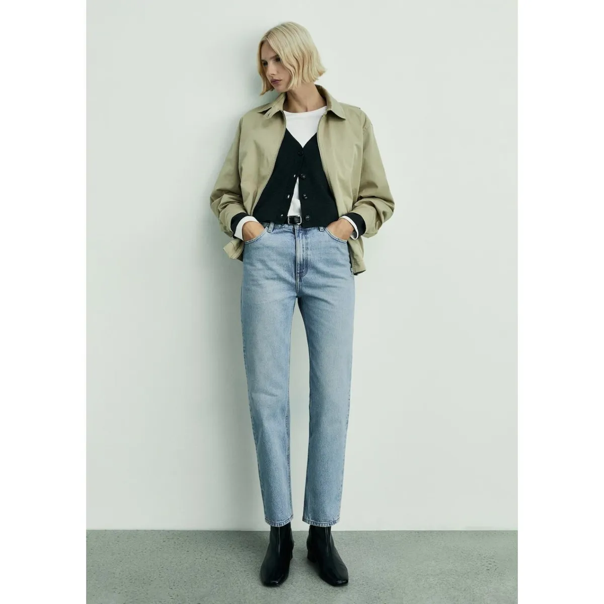 MANGO - Jean Mom Tiro Alto Mujer Mango