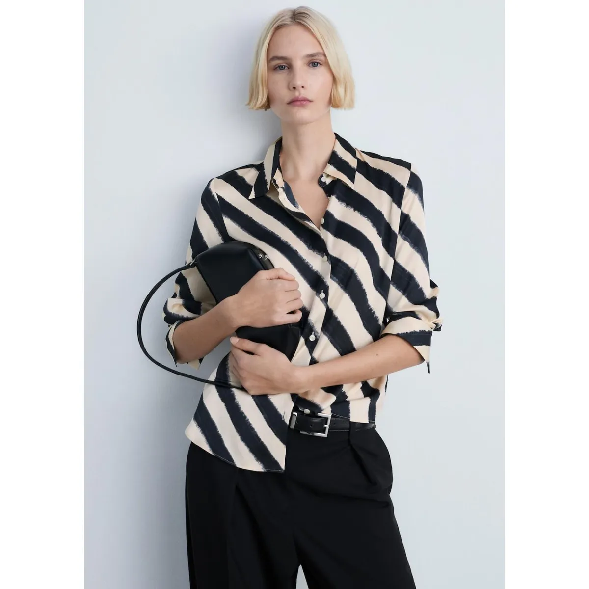 MANGO - Camisa Manga Larga Casual Mujer Mango