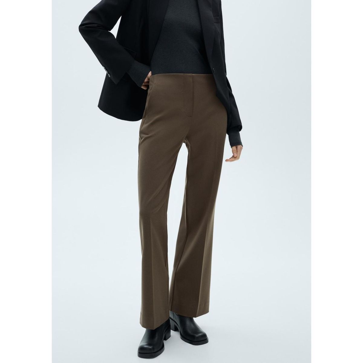 MANGO - Pantalón Flare Casual Mujer Mango