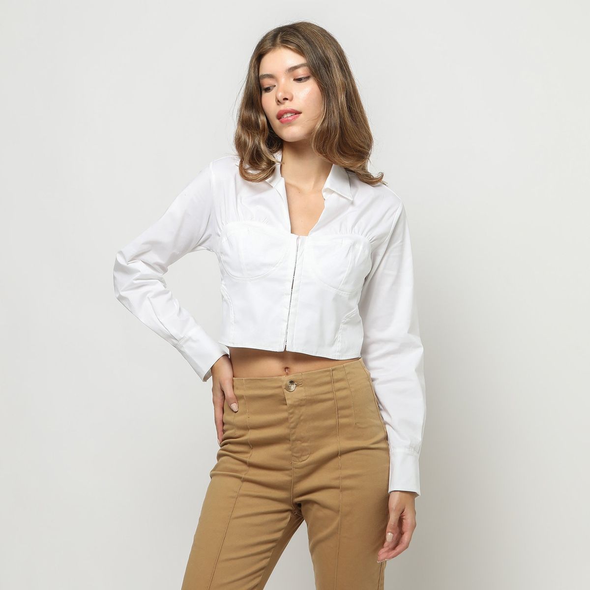 MOSSIMO - Blusa Manga Larga Algodón Mujer Mossimo