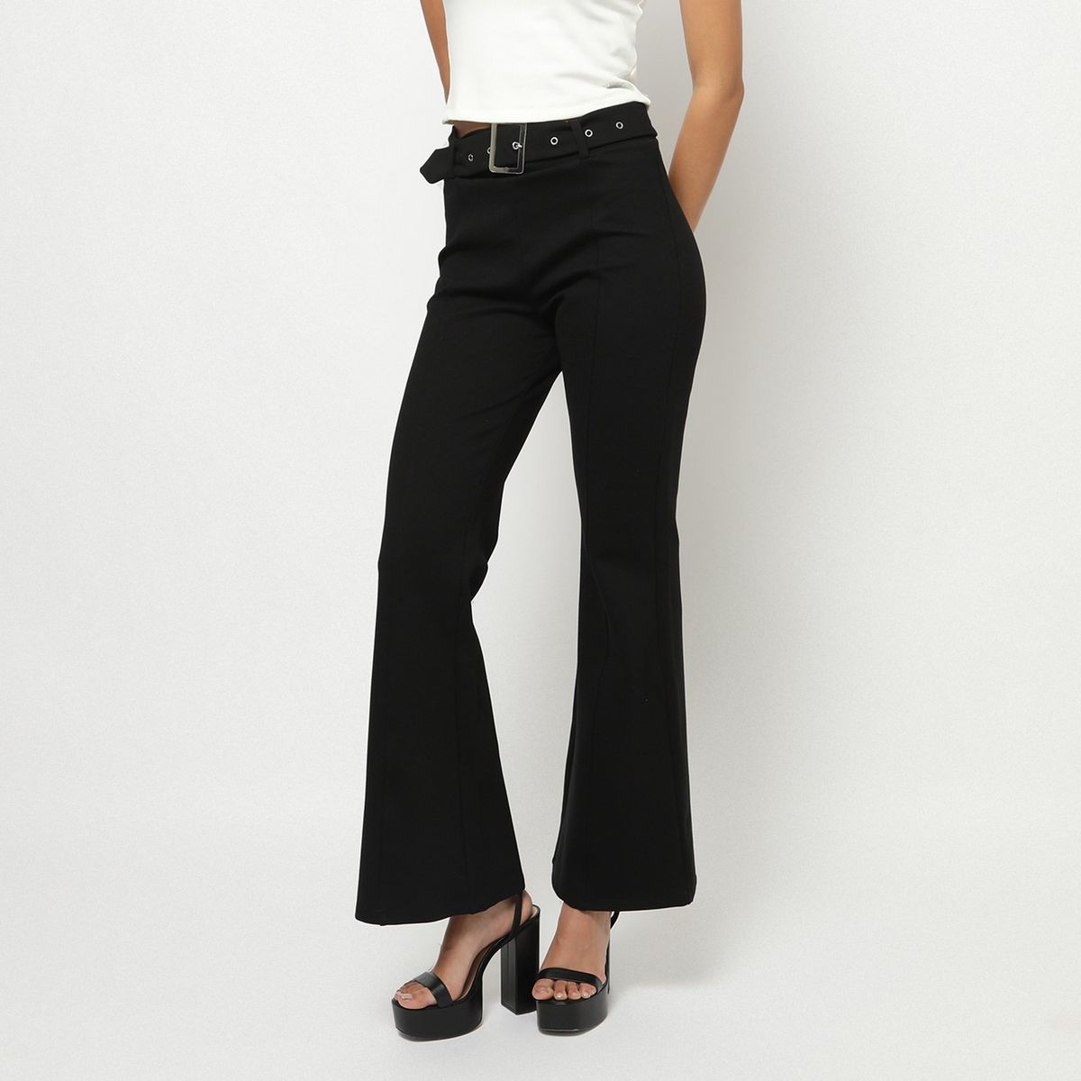 MOSSIMO - Pantalón Flare Casual Mujer Mossimo