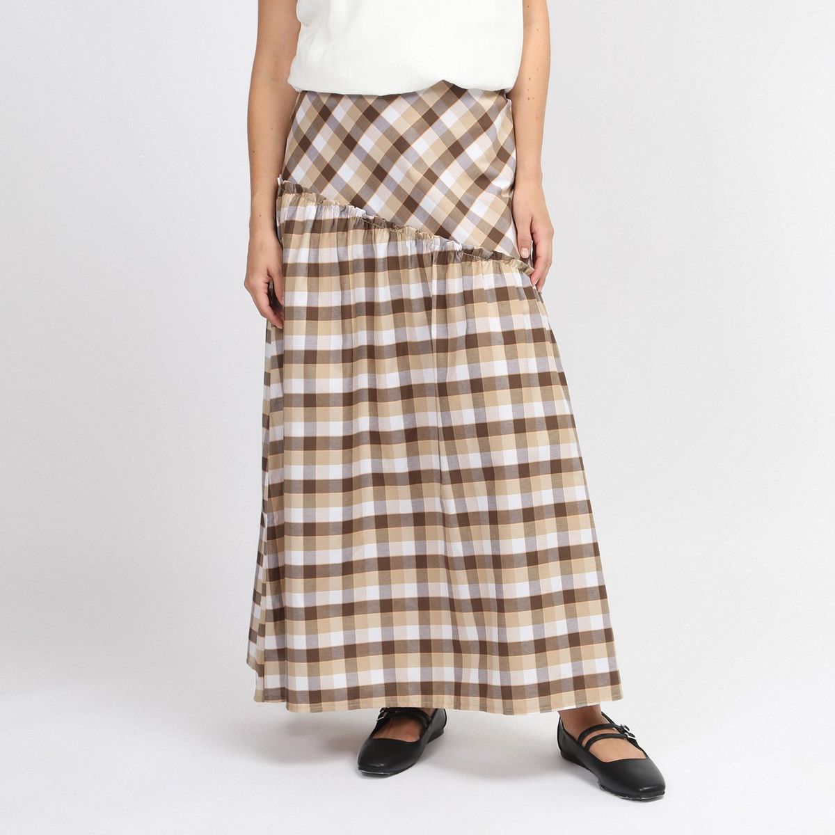 BASEMENT - Falda Larga Algodón Mujer Basement