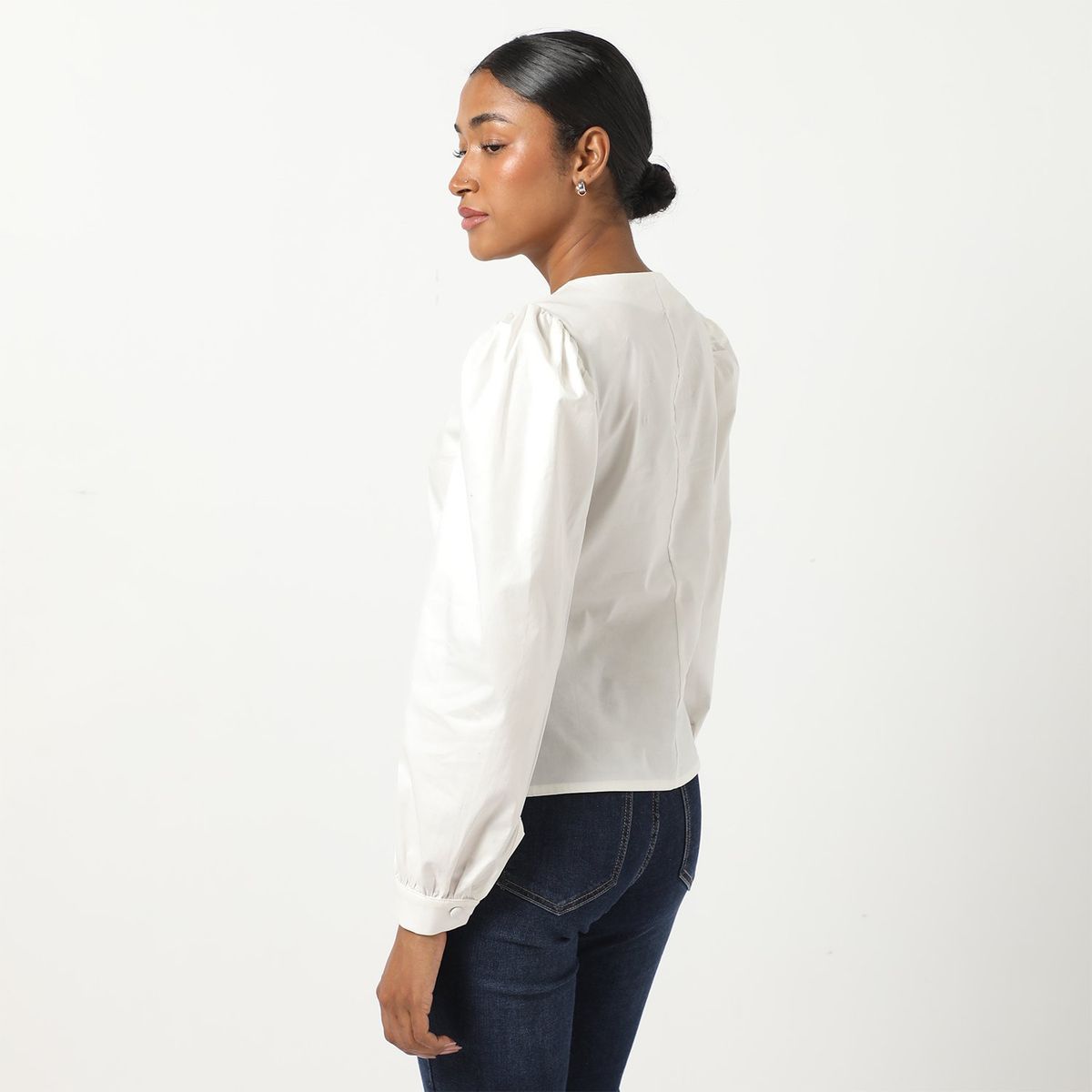 BASEMENT - Blusa Manga Larga 100% Algodón Mujer Basement