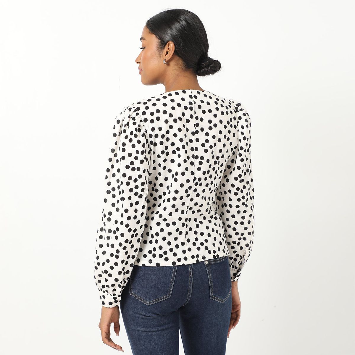 BASEMENT - Blusa Manga Larga 100% Algodón Mujer Basement