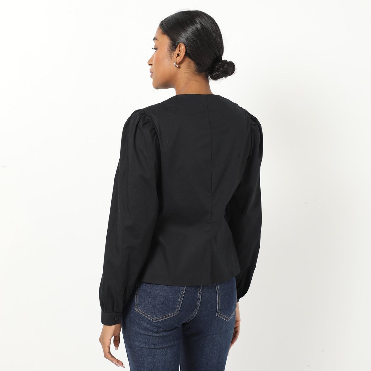 BASEMENT - Blusa Manga Larga 100% Algodón Mujer Basement