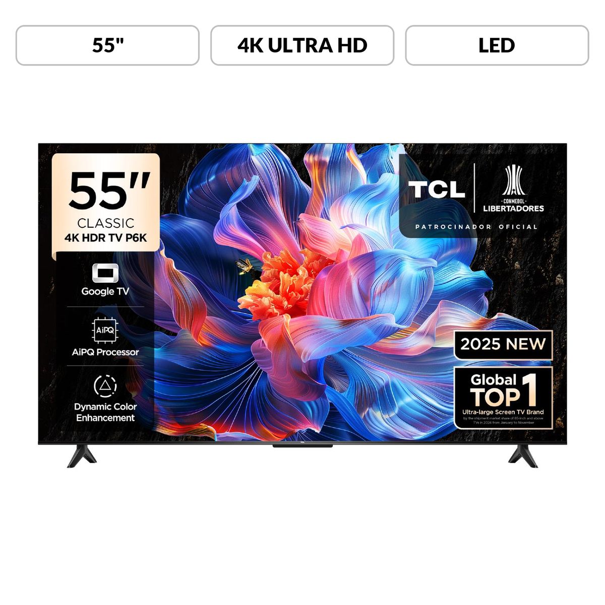 TCL - Televisor Tcl 55" Uhd 4k 55p6k Google Tv