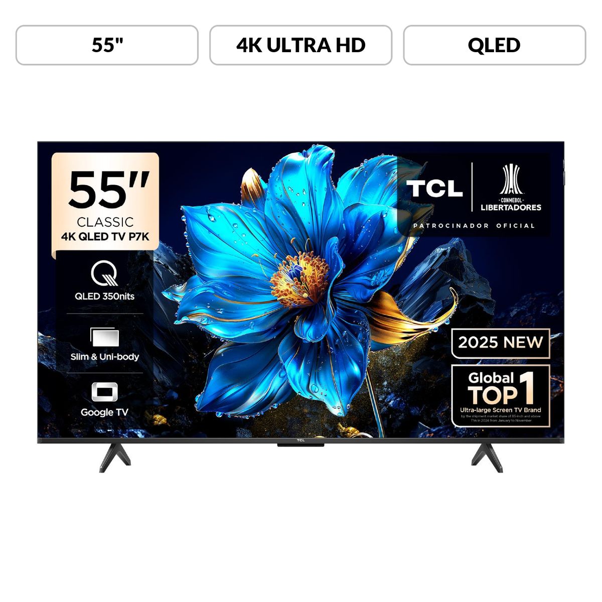 TCL - Televisor Tcl 55" Qled 4k 55p7k Google Tv